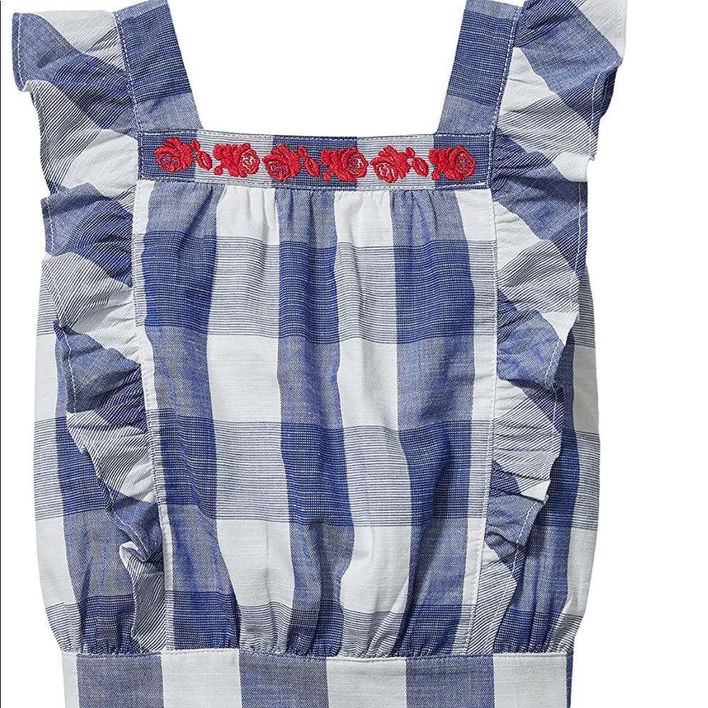 Janie and Jack Blue and White Checkered Top